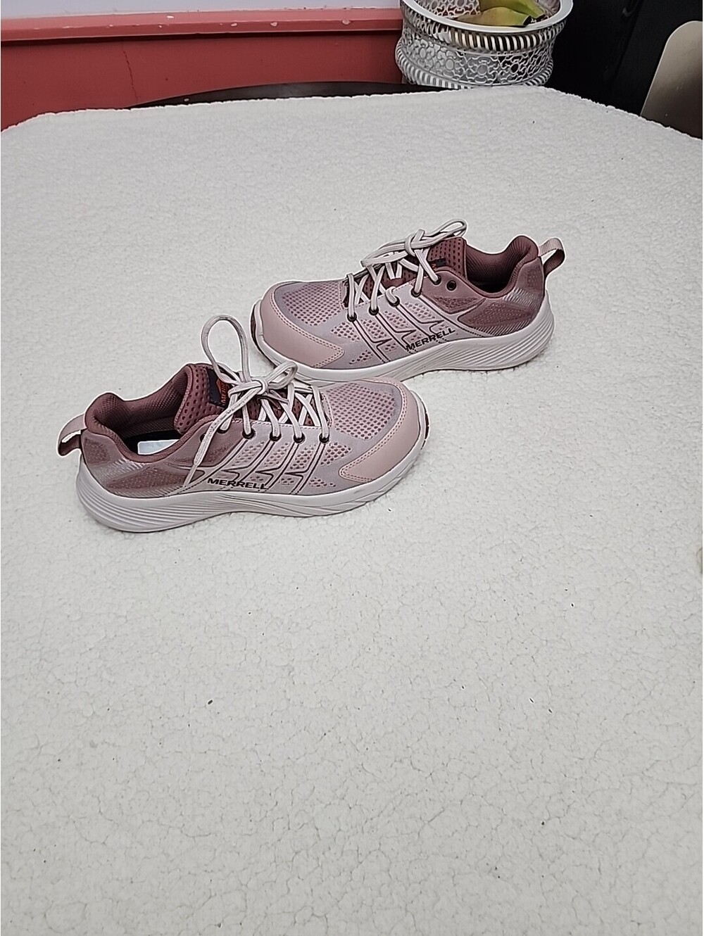 Merrell Womens Moab Flight Carbon Fiber Pink Safety Steel Toe Work Shoes 10 M